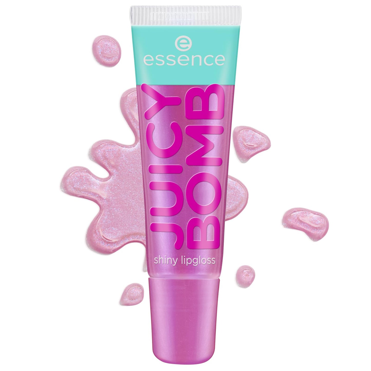 essence JUICY BOMB shiny lipgloss 105 Bouncy Bubblegum – Hochglänzender Lipgloss mit fruchtigem Duft – Vegan – Nicht-klebende Textur – 10 ml