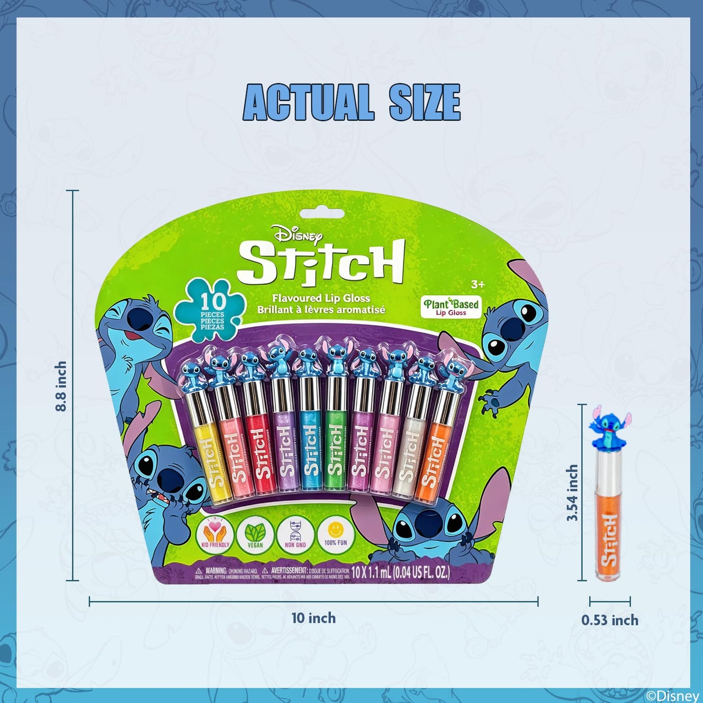 Stitch Lipgloss Pflanzlich 10er Set Mädchen Geschenk
